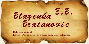 Blaženka Bratanović vizit kartica